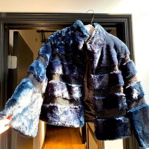 Fabulous furs blue cropped coat